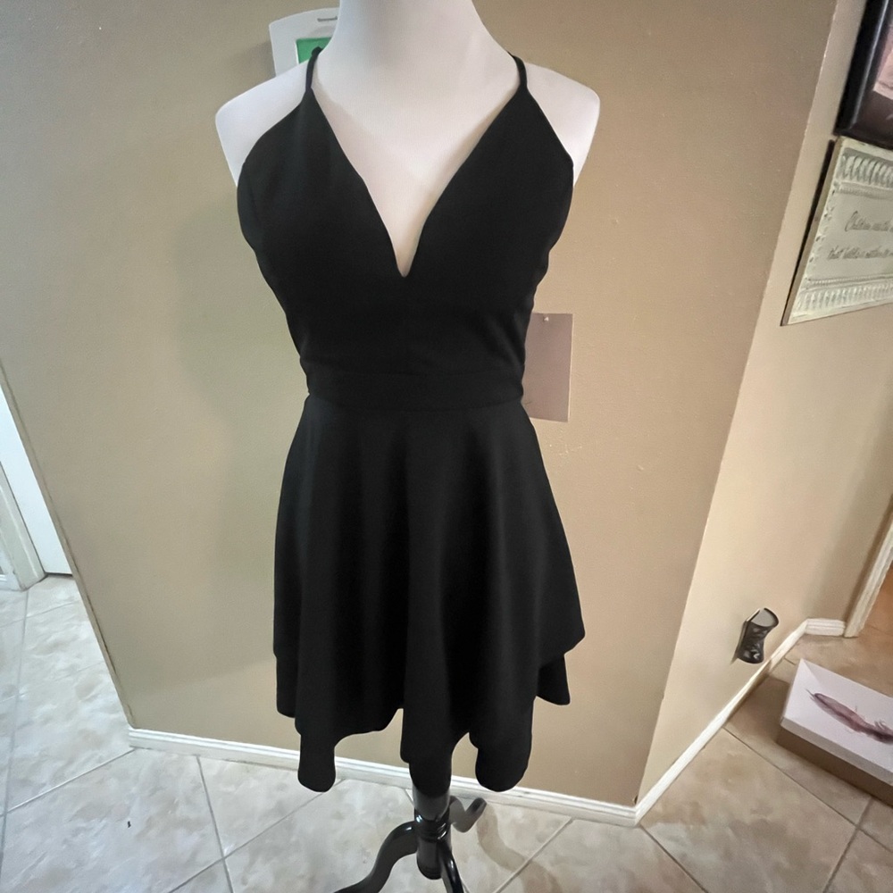 Honey and Rosie Black Backless Dress